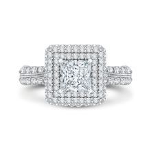 Load image into Gallery viewer, Semi-Mount Princess Cut Diamond Double Halo Engagement Ring CARIZZA CAP0036E-37W
