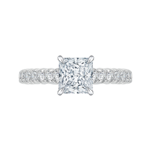 Princess Cut Diamond Cathedral Style Engagement Ring CARIZZA CAP0039E-37W