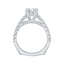 Load image into Gallery viewer, Princess Cut Diamond Cathedral Style Engagement Ring CARIZZA CAP0039E-37W
