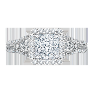 Split Shank Semi-Mount Princess Diamond Engagement Ring CARIZZA CAP0041E-37W