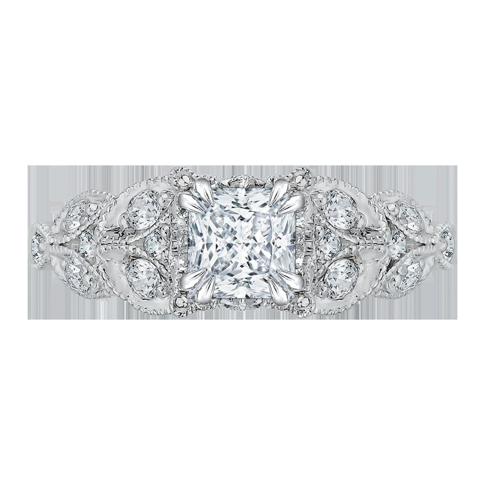Semi-Mount Princess Diamond Engagement Ring CARIZZA CAP0043E-37W