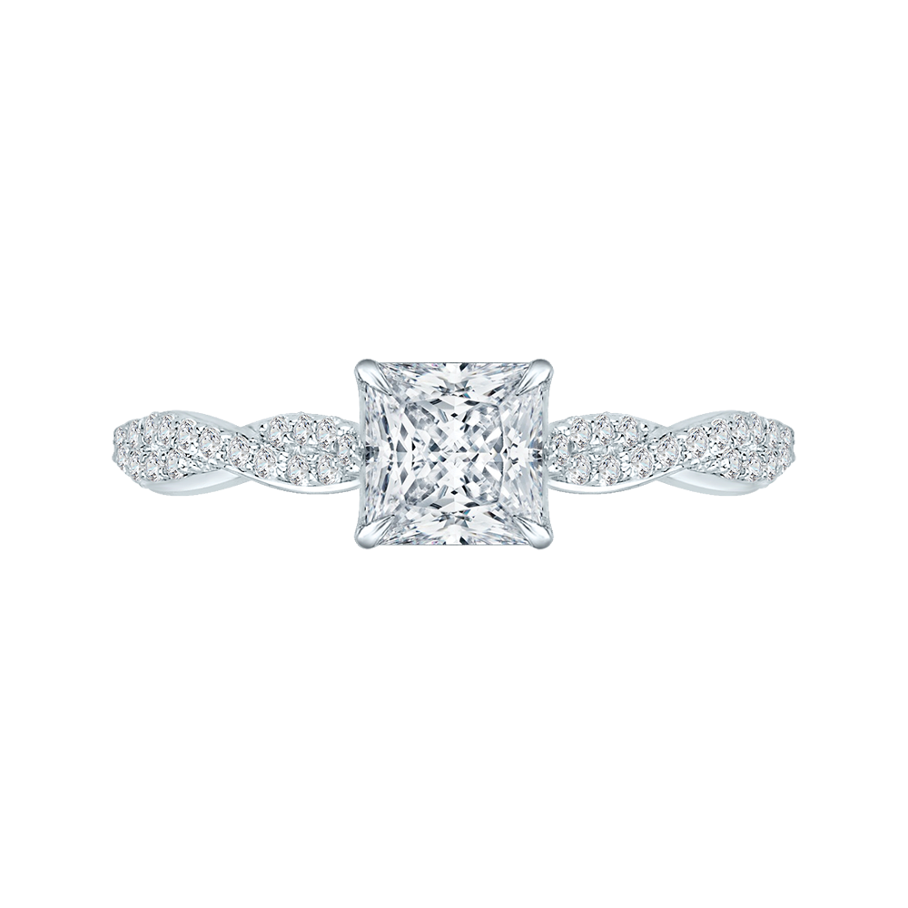 Criss-Cross Shank Princess Diamond Engagement Ring CARIZZA CAP0088E-37W