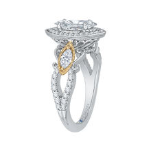 Load image into Gallery viewer, Marquise Three Stone White and Yellow Gold Engagement Ring CARIZZA CAQ0175EH-37WY
