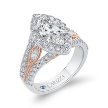 Load image into Gallery viewer, Split Shank Marquise Diamond Halo Engagement Ring CARIZZA CAQ0422EH-37WP-2.00
