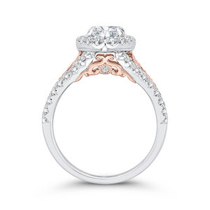 Split Shank Marquise Diamond Halo Engagement Ring CARIZZA CAQ0422EH-37WP-2.00