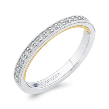 Load image into Gallery viewer, Two Tone Gold Round Diamond Wedding Band CARIZZA CAQ0430BH-37WY-1.00

