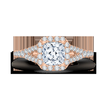 Load image into Gallery viewer, Rose Gold Cushion Cut Diamond Halo Engagement Ring CARIZZA CAU0033E-37P
