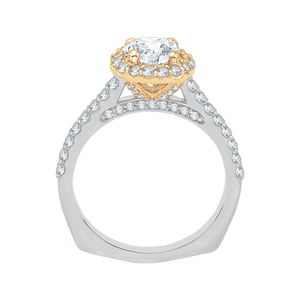 Cushion Diamond Halo Engagement Ring CARIZZA CAU0034E-37WY