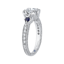 Load image into Gallery viewer, Sapphire Gemstone Cushion Cut Diamond Engagement Ring CARIZZA CAU0046E-S37W
