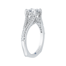 Load image into Gallery viewer, Split Shank Cushion Cut Diamond Engagement Ring CARIZZA CAU0048E-37W
