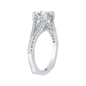 Split Shank Cushion Cut Diamond Engagement Ring CARIZZA CAU0048E-37W