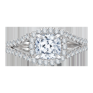 Split Shank Cushion Diamond Engagement Ring CARIZZA CAU0057E-37W