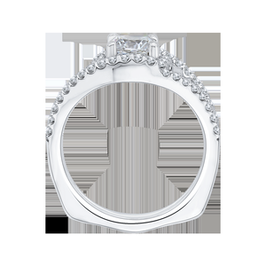 Split Shank Cushion Diamond Engagement Ring CARIZZA CAU0057E-37W
