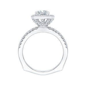 Euro Shank Cushion Diamond Engagement Ring CARIZZA CAU0058E-37W