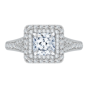 Split Shank Cushion Diamond Engagement Ring CARIZZA CAU0062E-37W