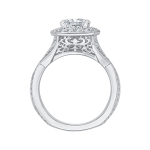 Cushion Cut Diamond Engagement Ring CARIZZA CAU0080E-37W