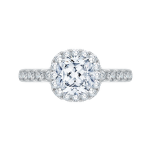 Load image into Gallery viewer, Two-Tone Gold Cushion Diamond Halo Engagement Ring CARIZZA CAU0084E-37WY
