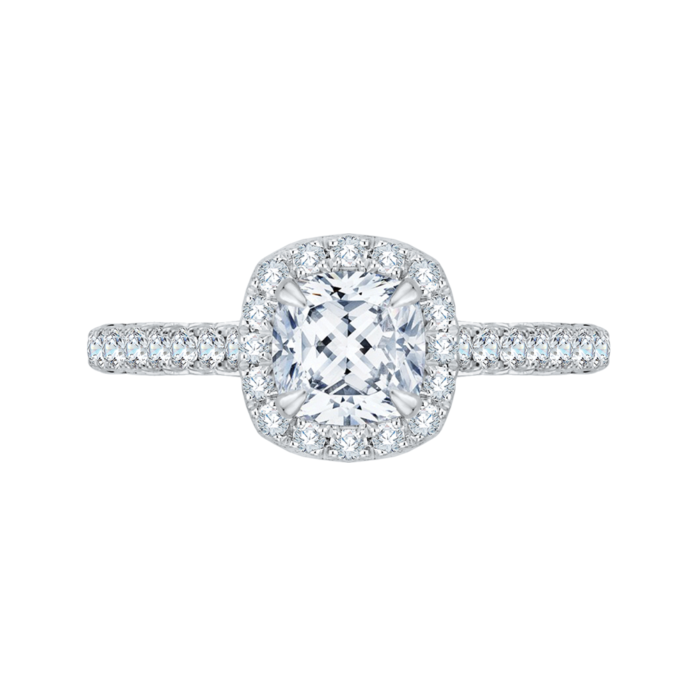 Cushion Halo Diamond Engagement Ring CARIZZA CAU0085E-37W