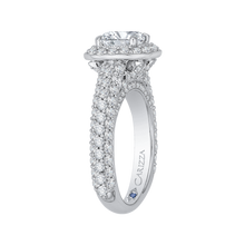 Load image into Gallery viewer, Cushion Diamond Halo Cathedral Style Engagement Ring CARIZZA CAU0086E-37W
