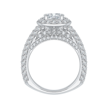 Load image into Gallery viewer, Cushion Diamond Halo Cathedral Style Engagement Ring CARIZZA CAU0086E-37W

