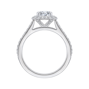 Cushion Diamond Halo Engagement Ring CARIZZA CAU0090E-37W