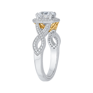 Braided Diamond Halo Engagement Ring CARIZZA CAU0173EH-37WY-1.50