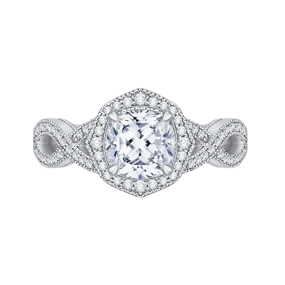 Braided Diamond Halo Engagement Ring CARIZZA CAU0173EH-37WY-1.50