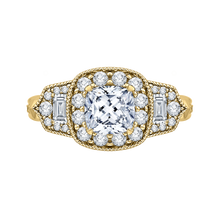 Load image into Gallery viewer, Vintage Cushion Diamond Halo Engagement Ring CARIZZA CAU0216E-37-1.50
