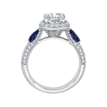 Load image into Gallery viewer, Sapphire Cushion Cut Diamond Engagement Ring CARIZZA CAU0217E-S37W-1.50

