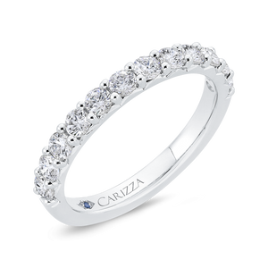 Diamond Studded Round Wedding Band CARIZZA CAU0454BH-37W-1.10