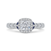 Load image into Gallery viewer, Sapphire Cushion Cut Diamond Halo Engagement Ring CARIZZA CAU0456EH-S37W-1.10
