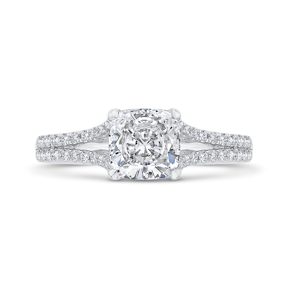Semi-Mount Cushion Cut Diamond Engagement Ring CARIZZA CAU0525EH-37W-1.50