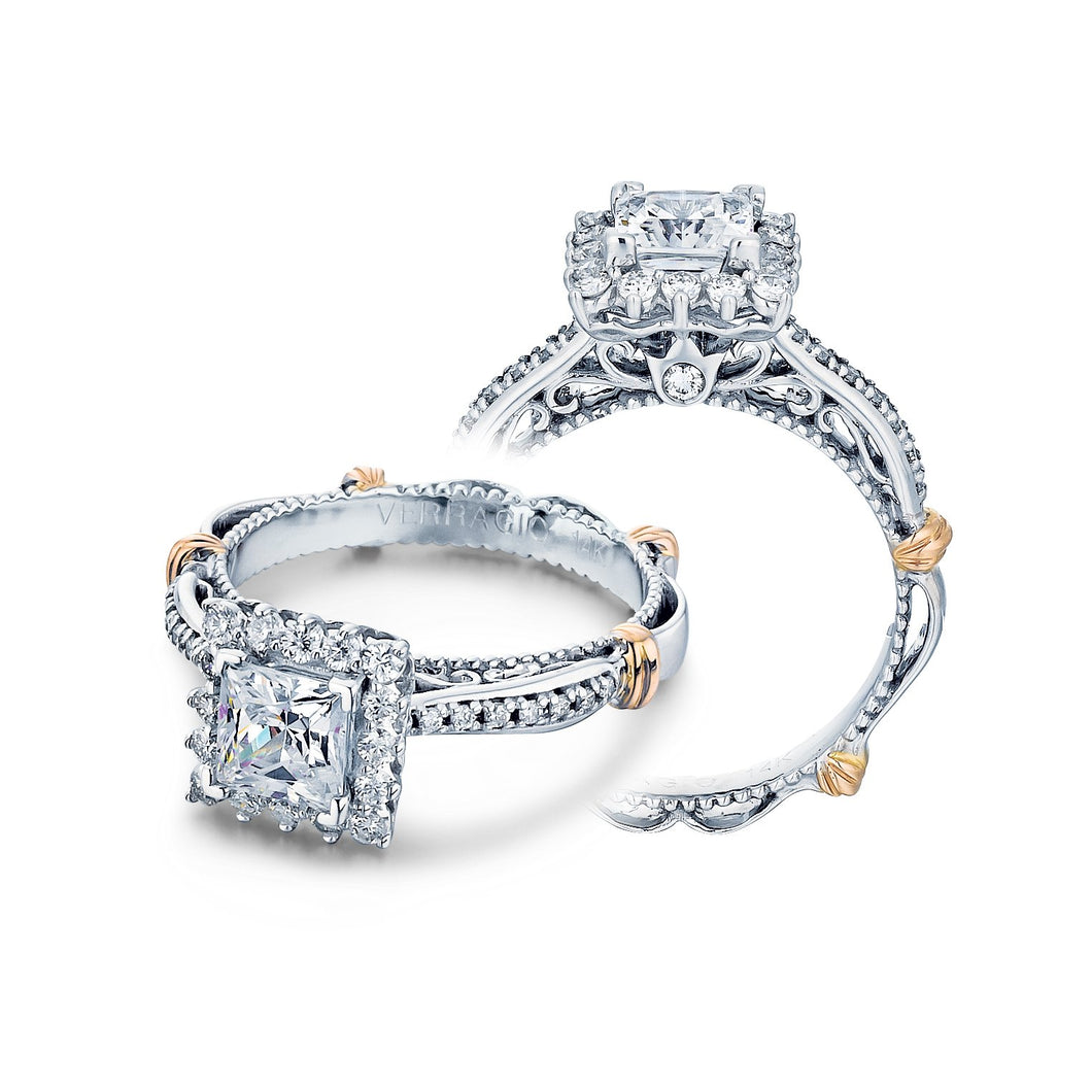 Verragio Parisian Princess Cut Prong Set Vintage Diamond Engagement Ring D-119P