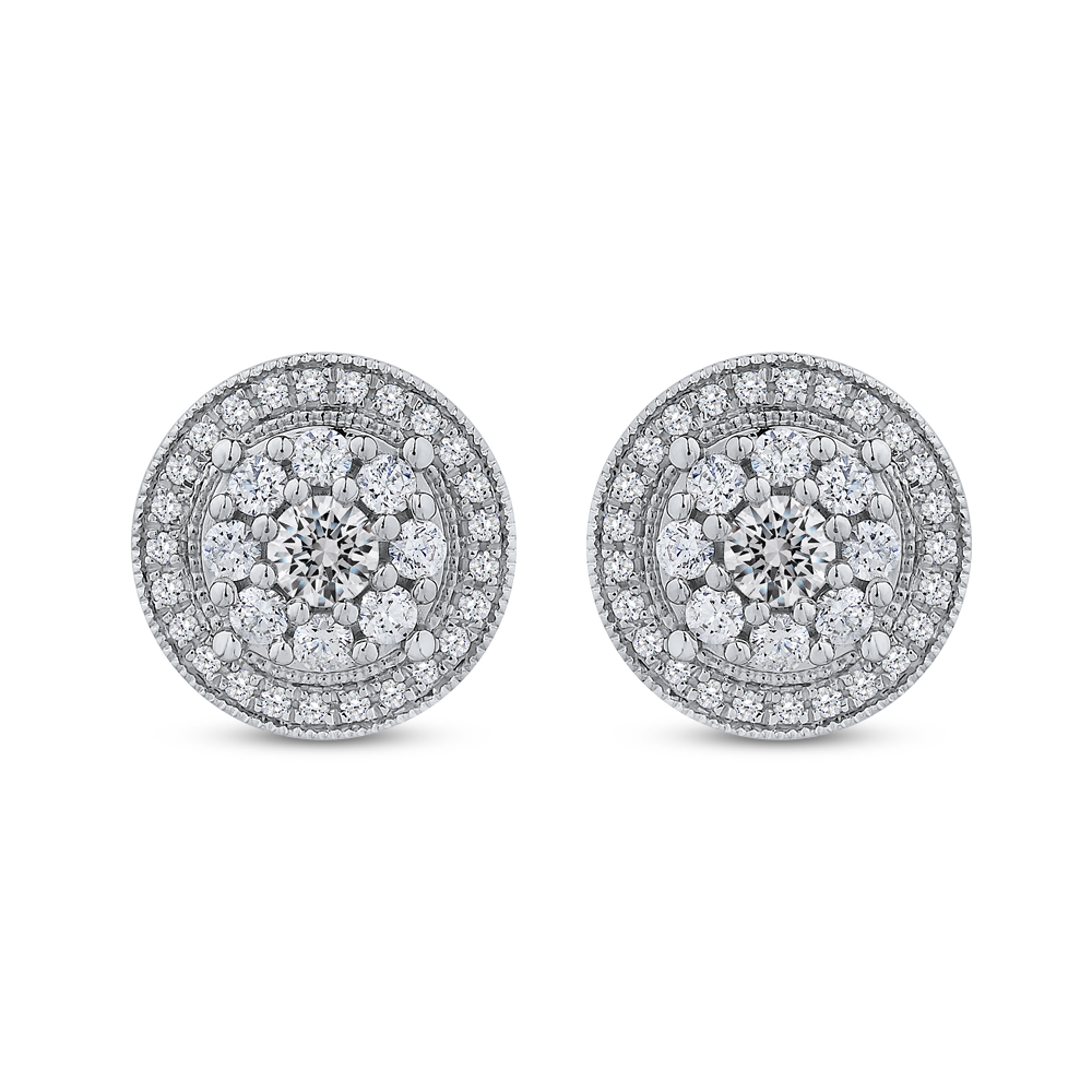 Round Diamond Fashion Stud Earrings Luminous EA0729T-42W