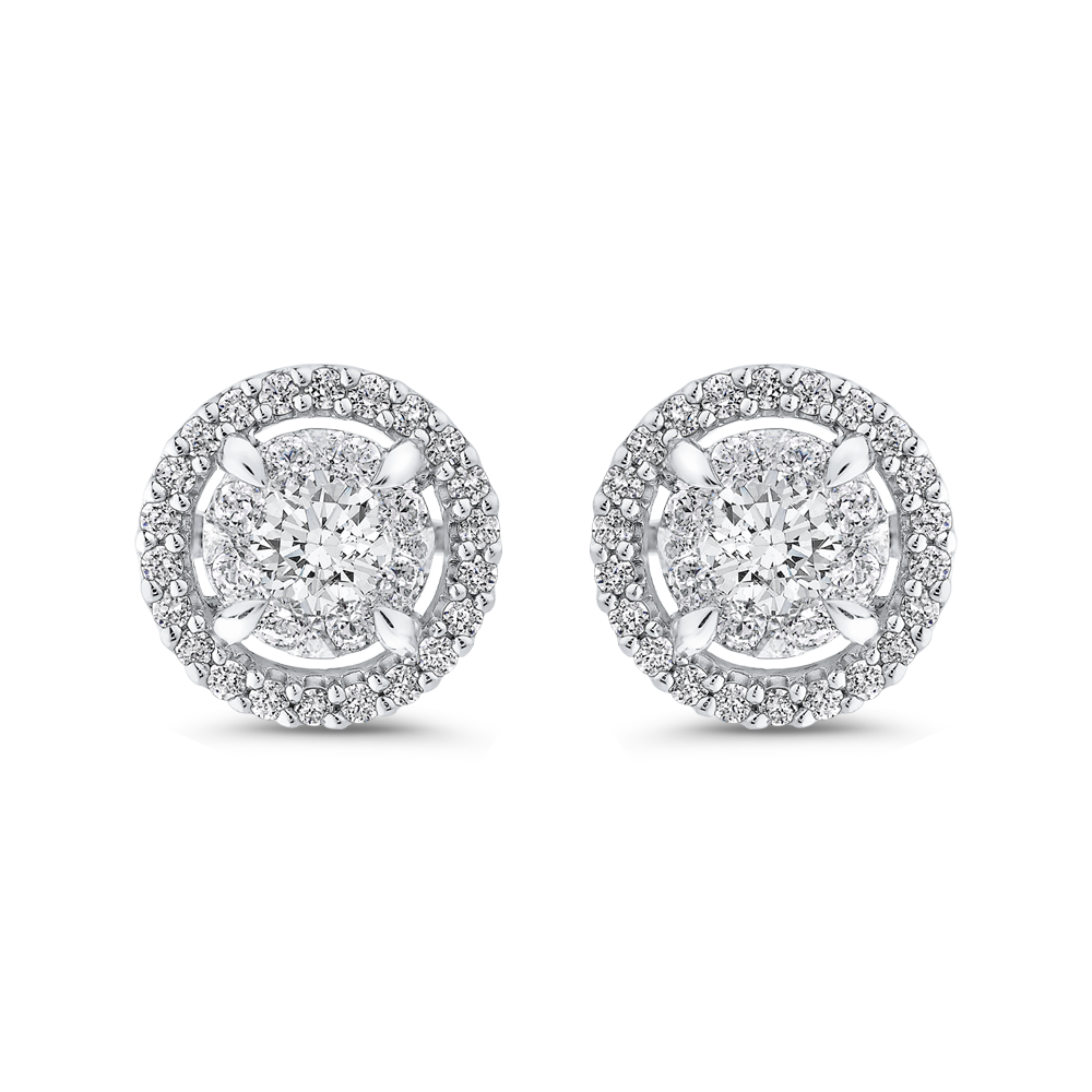 Diamond Double Halo Stud Earrings Luminous EA0816T-42W