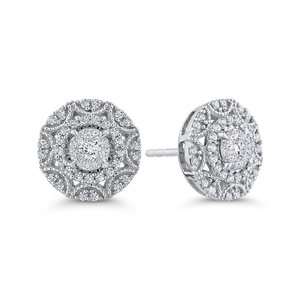 Diamond Fashion Cluster Stud Earrings Luminous EA0829T-42W