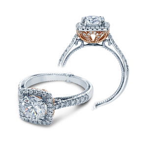 Verragio Couture 0433CU-2T Cushion Halo 0.55CTW Side-Diamond Engagement Ring