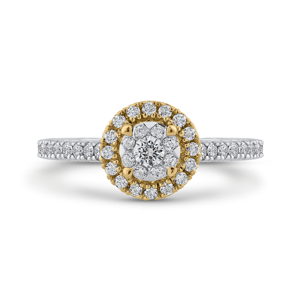 Round White Diamond Double Halo Fashion Ring Luminous ES0886ECT-42WY