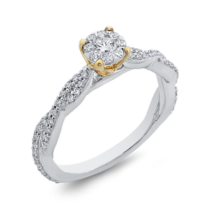 Round White Diamond Halo Fashion Ring Luminous ES0888ECT-42WY