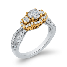Load image into Gallery viewer, Two Tone Gold Criss-Cross Fashion Ring Luminous ES0889ECT-42WY
