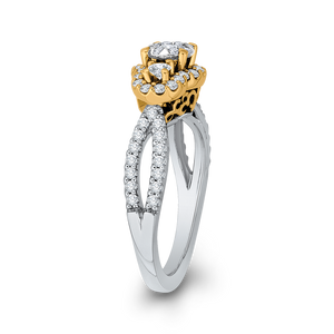Two Tone Gold Criss-Cross Fashion Ring Luminous ES0889ECT-42WY