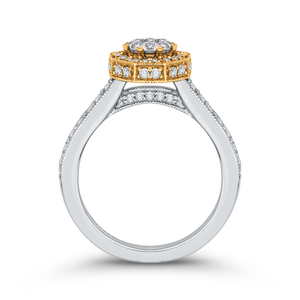 Round White Diamond Octagon Shape Fashion Ring Luminous ES0890ECT-42WY
