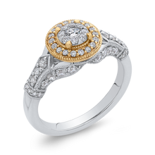Load image into Gallery viewer, Round White Diamond Double Halo Fashion Ring Luminous ES0891ECT-42WY
