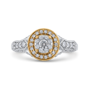 Round White Diamond Double Halo Fashion Ring Luminous ES0891ECT-42WY