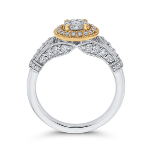 Round White Diamond Double Halo Fashion Ring Luminous ES0891ECT-42WY