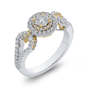Split Shank 5/8 ct Round White Diamond Fashion Ring Luminous ES0898ECT-42WY