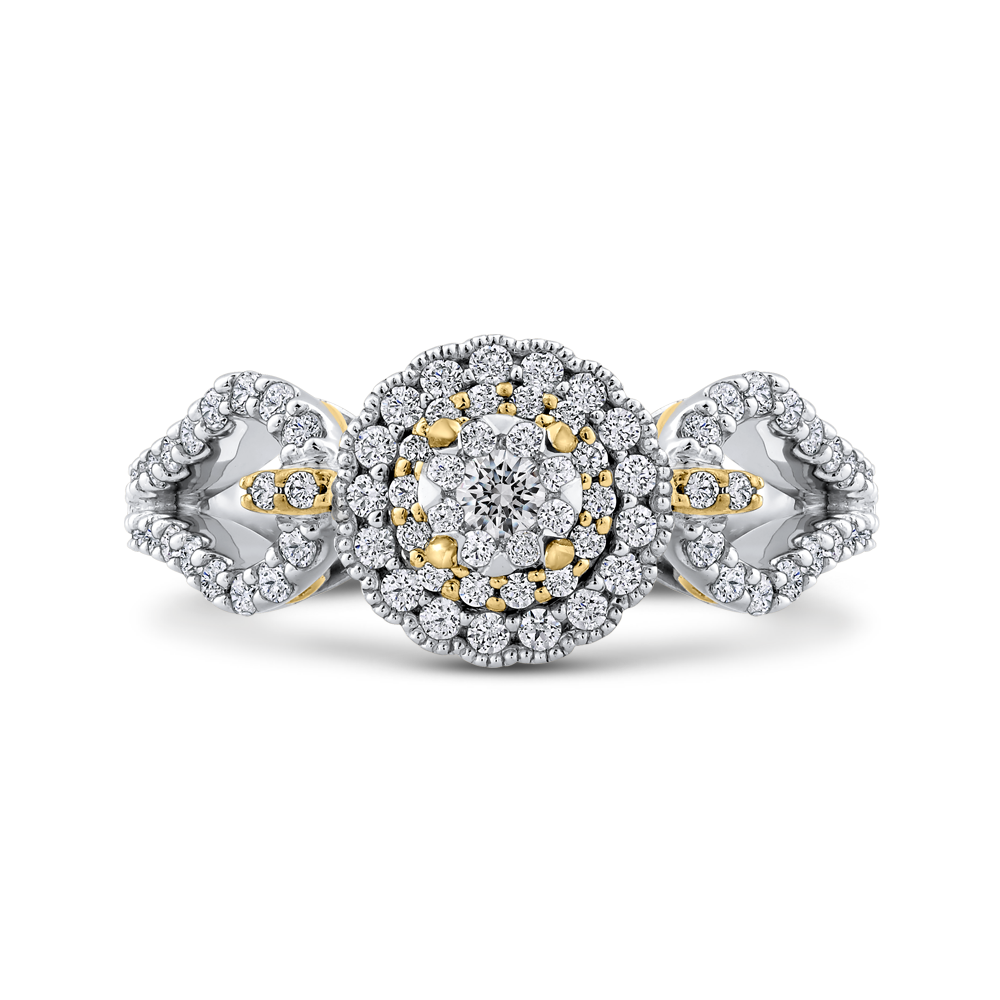 Split Shank 5/8 ct Round White Diamond Fashion Ring Luminous ES0898ECT-42WY