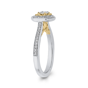Round White Diamond Hexagon Shape Fashion Ring Luminous ES0900ECT-42WY