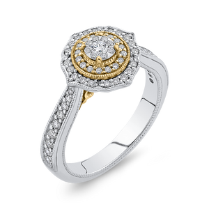 Round Diamond Floral Halo Fashion Ring Luminous ES0901ECT-42WY