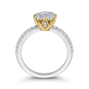 7/8 ct Round Diamond Halo Fashion Ring Luminous ES0907ECT-42WY